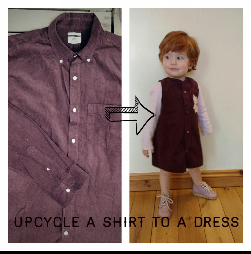 Turn a shirt into a toddler dress Delaney Designs