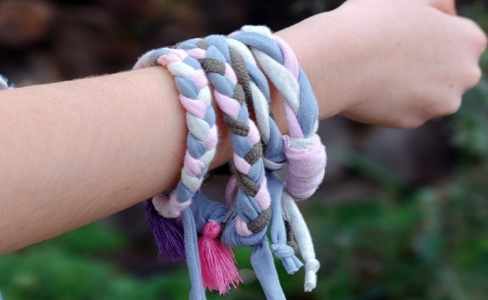 bracelets made from old T Shirts