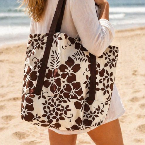 Floral tote bag - side on view