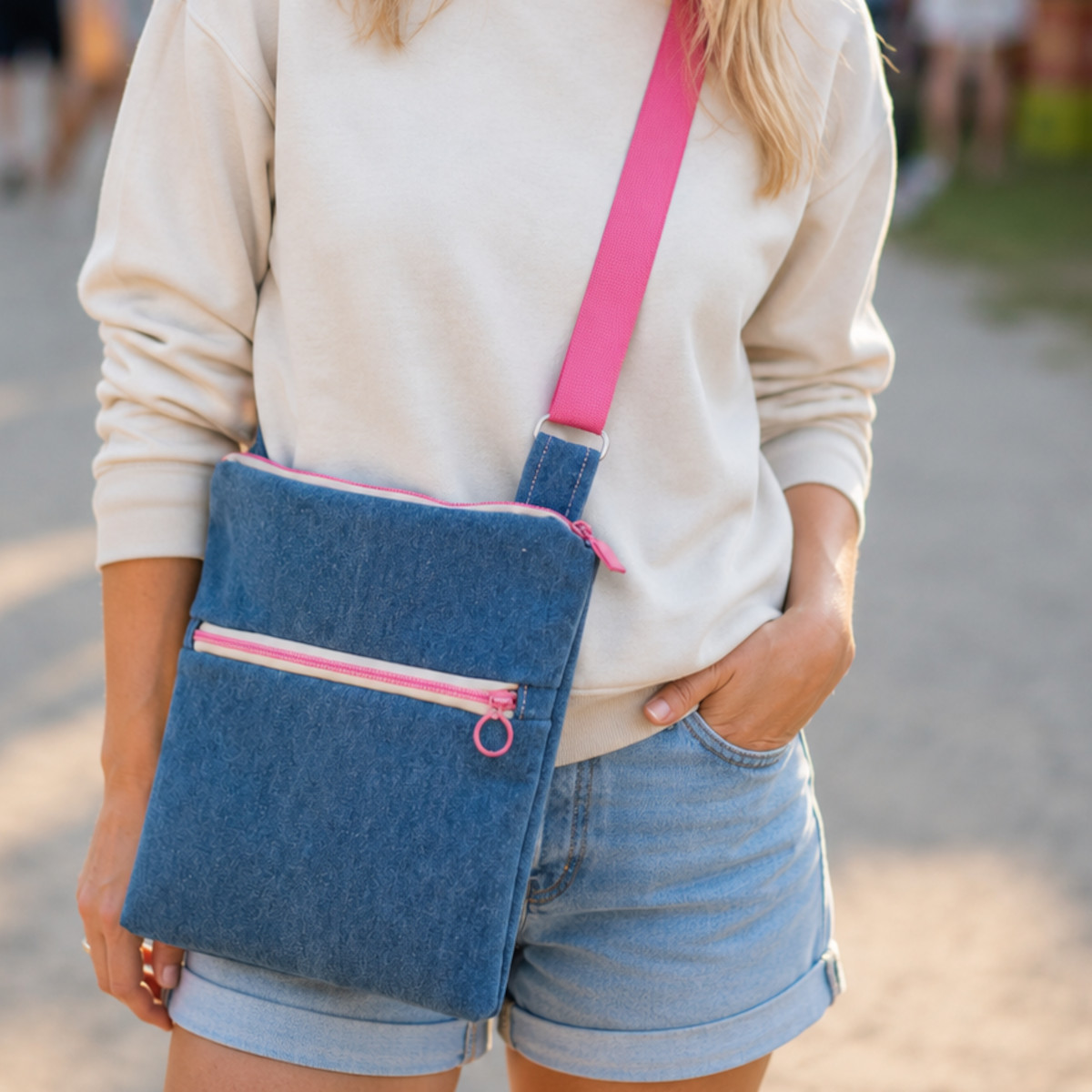Denim crossbody bag