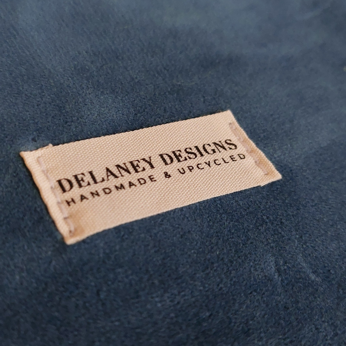 Blue hot water bottle, label view