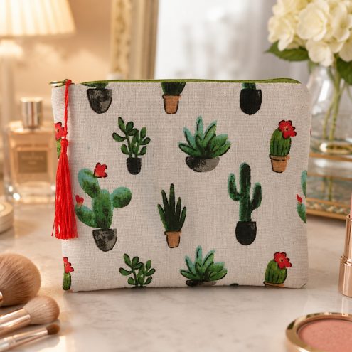 cactus make up bag