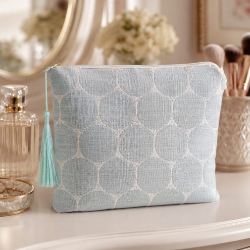 Light blue make up bag