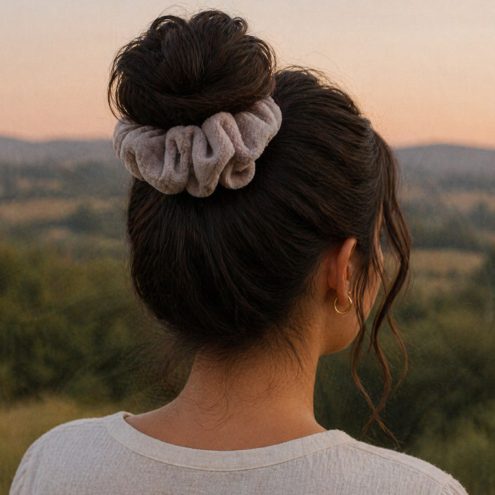 Sable velvet scrunchie