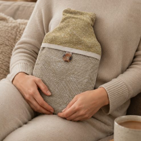 Large yellow hot water bottle