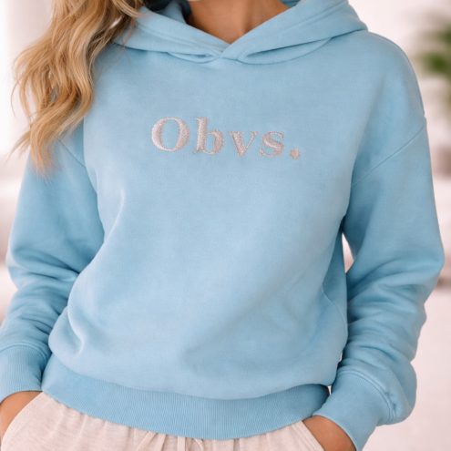 Obvs turquoise hoodie