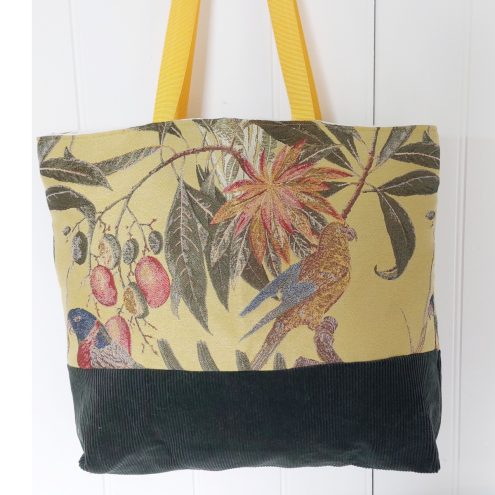 Yellow Palm Print Tote Bag